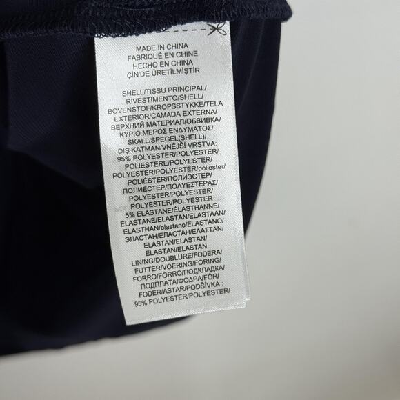 Ralph Lauren Dress Womens 12 Navy Blue Beaded Straps Flutter Sleeve Midi Gown - Picture 5 of 9